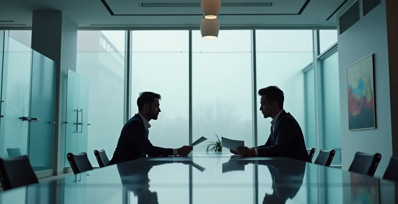 Rencontre entre un curateur et un conseiller bancaire dans une agence pour organiser la gestion des comptes d'une personne protégée.