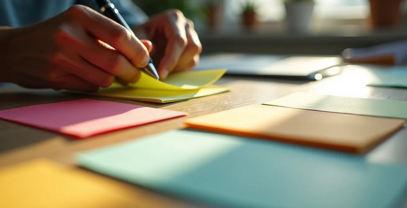 Vue macro sur des documents organisés montrant un processus de cartographie de compétences